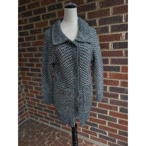 JOE'S Jeans Mohair Wool Blend Snap Button Cardigan Sweater-Grey-Sz Small